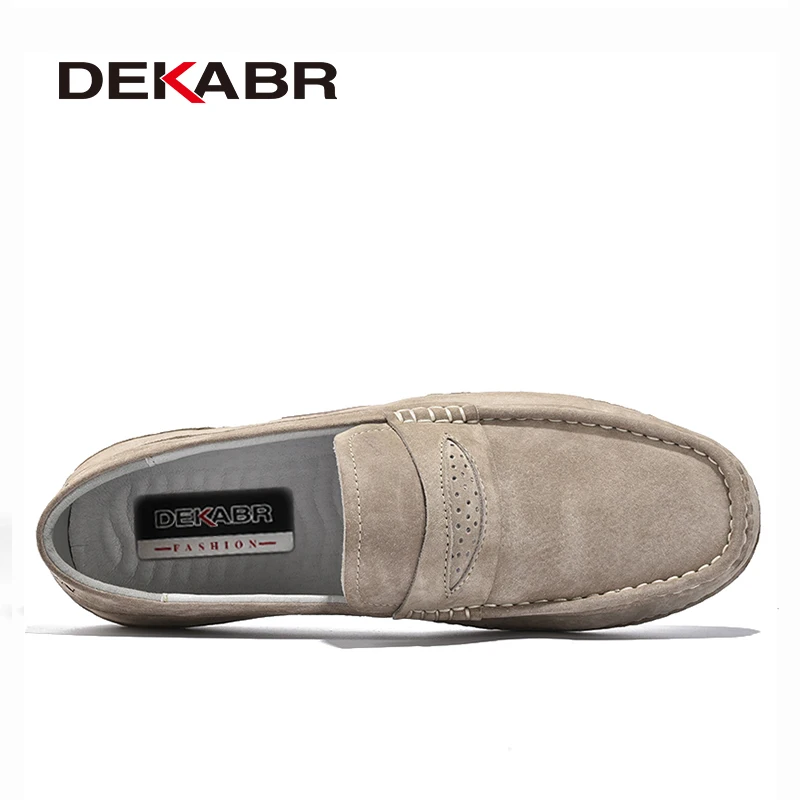 DEKABR Summer Men Casual Shoes Luxury Brand Genuine Leather Men Loafers Moccasins Breathable Slip on Italian Style Driving Shoes