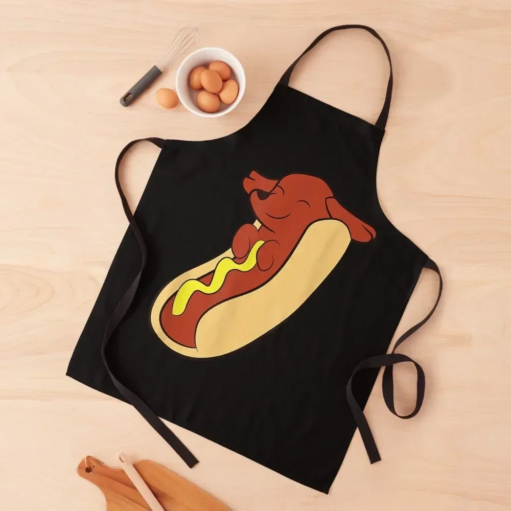 

Hotdog Lover Hotdog Dachshund Hot Dog Apron Hairdresser Smock for hairdressing Kitchen accessories Women's Home Clothes Apron