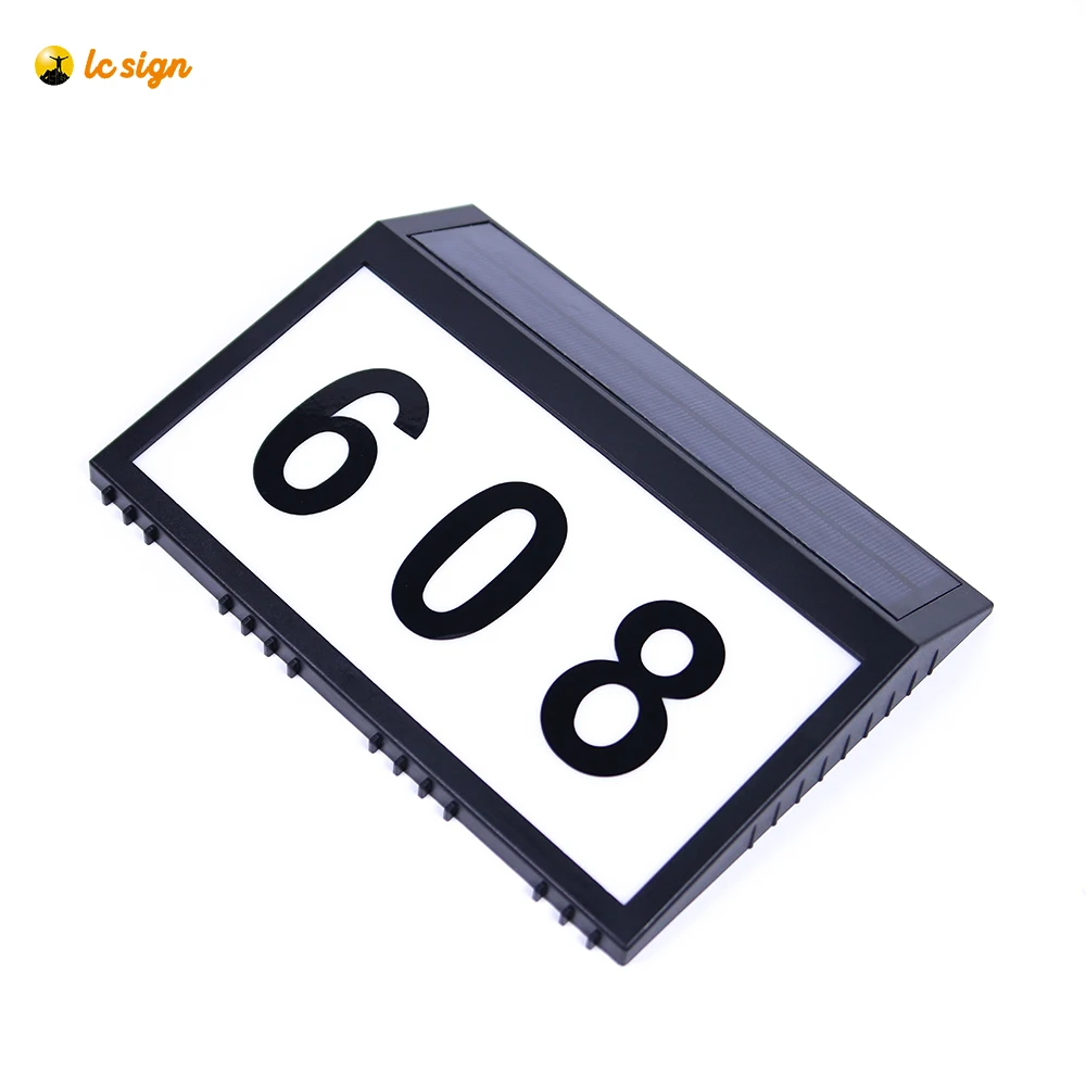 High Quality Solar House Number Sign LED Illuminated Outdoor Address Plaque with Smart Control