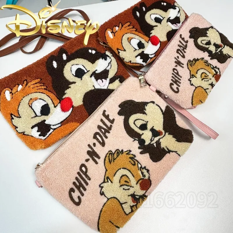 Disney Chichititi New Plush Wallet Fashion Embroidered Women's Shoulder Bag Large Capacity Storage Casual Shoulder Crossbody Bag