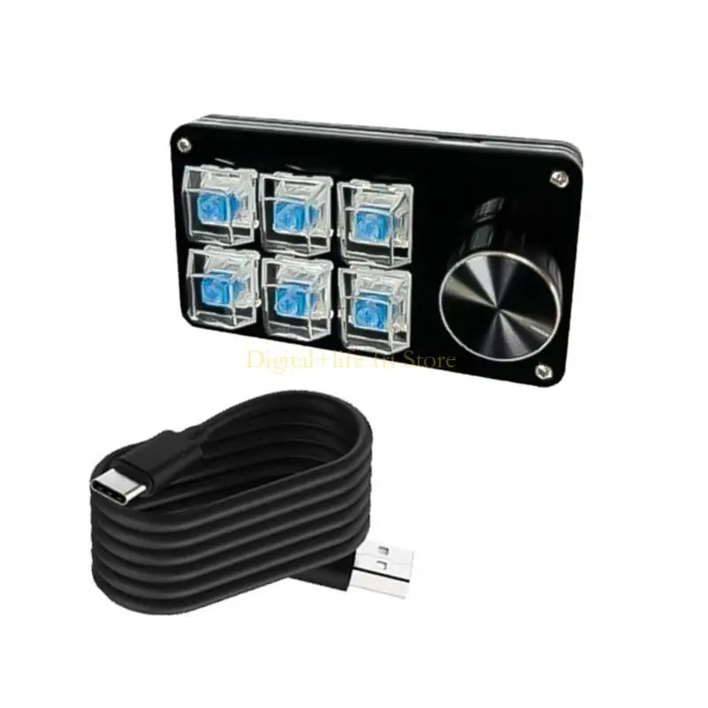 

E06D Clear Keycap Programmable Macro Keyboards,3key/4key/6key/8key Programmable Pad Easy Volumes & Brightness Adjustment