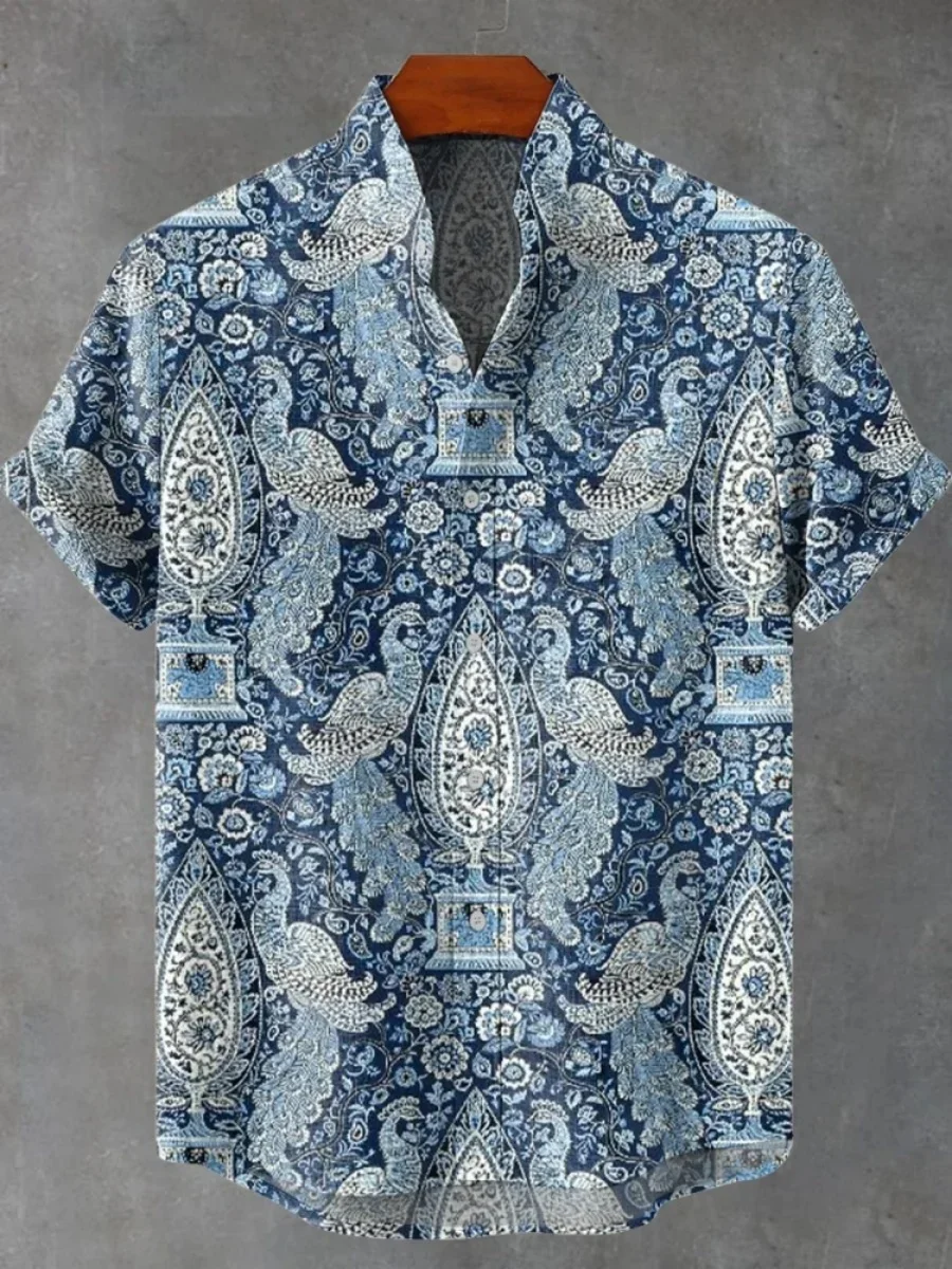 

New Men's 10 Simple and Natural Style 3D Printed Short Sleeve Lapel Business Casual Shirts Beach Vacation Party Outdoor Tops