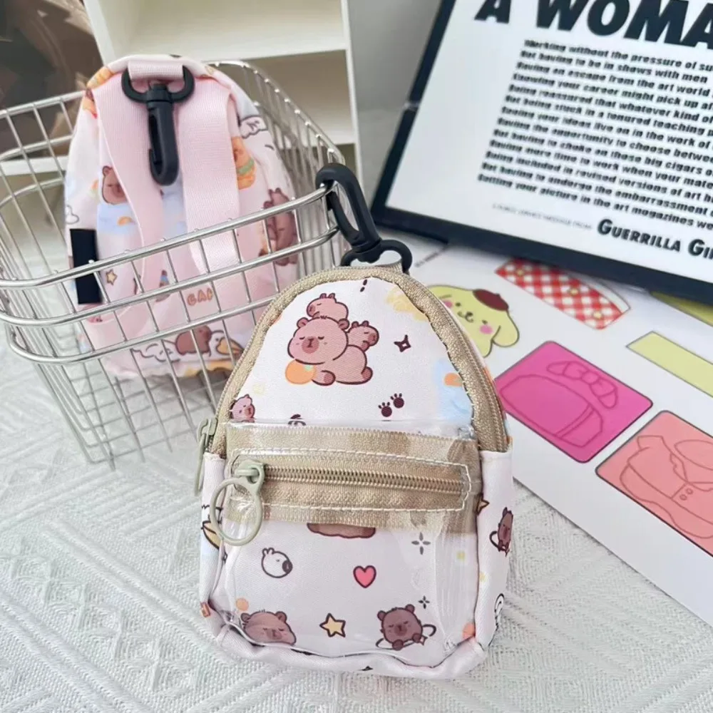 

Capybara Coin Purse Schoolbag Shape With Hanging Buckle Capybara Storage Bag Multifunctional Storage Bag Travel Essentials