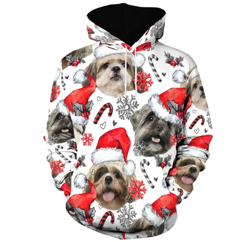 

Fashion Printed Puppy Pattern Hooded Sweatshirt Casual And Loose Design Harajuku men's Hoodie Street Style Novelty men's Hoodies