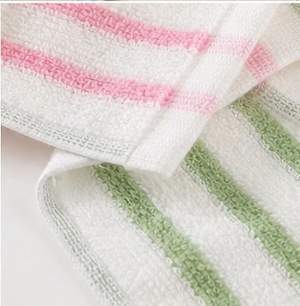 4Pcs Delicate Stitched Colorful Striped Cotton Hand Towels Set Absorbent Reusable Face Towels for Bathroom Kitchen Barber Shop