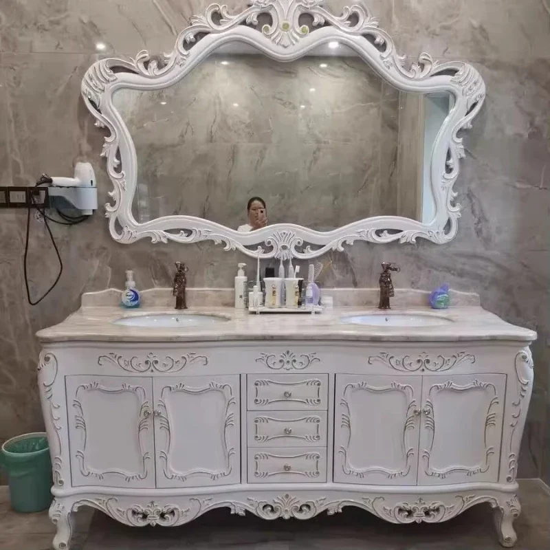 

Wooden bathroom cabinet Modern bathroom furniture European bathroom vanity with sink
