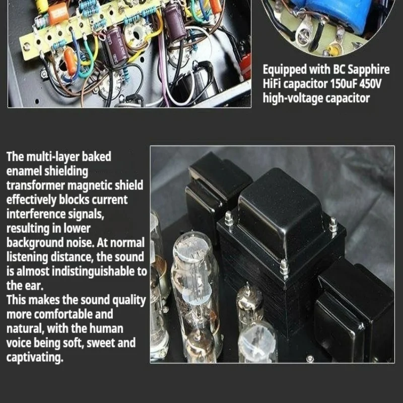 

Class A Audiophile 6P1 Tube Power Amplifier Single-ended Parallel High-power HIFI Power Amplifier Retro Tube Power Amplifier