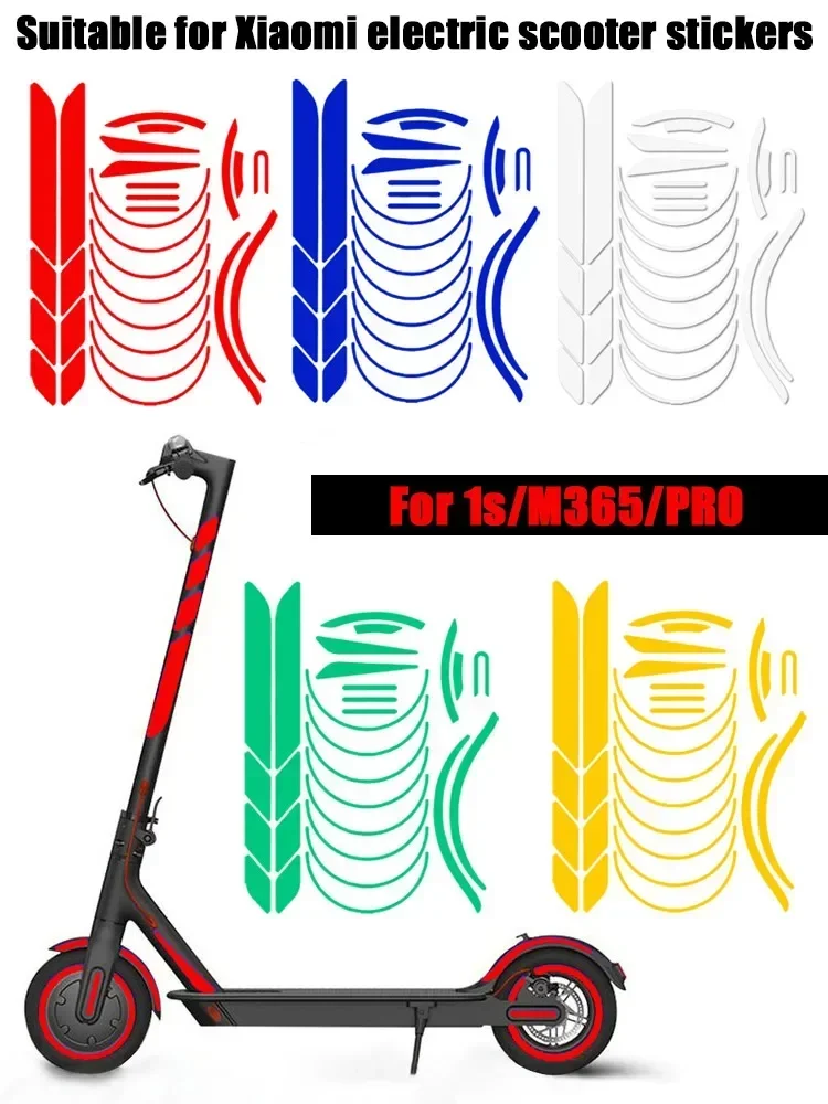 1 ensemble d'autocollants réfléchissants de sécurité nocturne, autocollants de roue, bande appliquée de pneu réfléchissante pour Xiaomi M365/PRO/PRO 2/Mi3, couverture d'avertissement