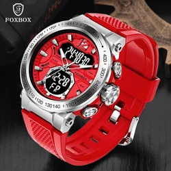 Big Luxury Brand FOXBOX Digital Sport Watch For Men LIGE Waterproof Chronograph Clock Fashion Luminous Quartz Wrist watches Man