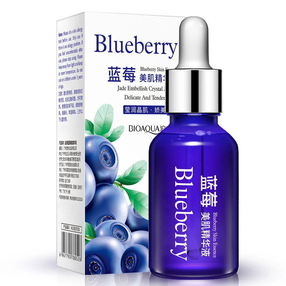 Blueberry Brighting Skin Face Essence Serum Anti Wrinkle Face Serum Shrink Pores Anti-Aging Moisturizing Face Care Liquid