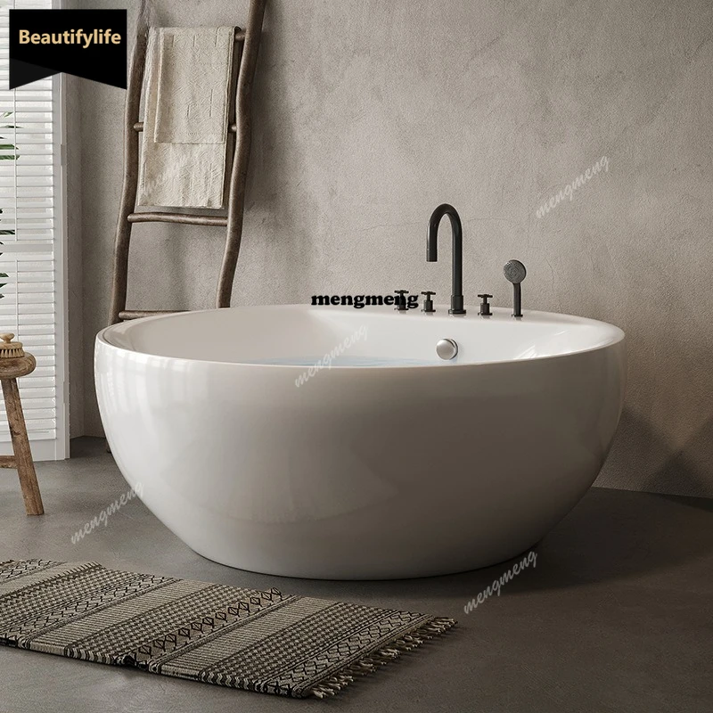 Quinn Hotel Household Acrylic Round Independent Bathtub Double Couple Large Space B & B Hotel Bathtub Bath D80