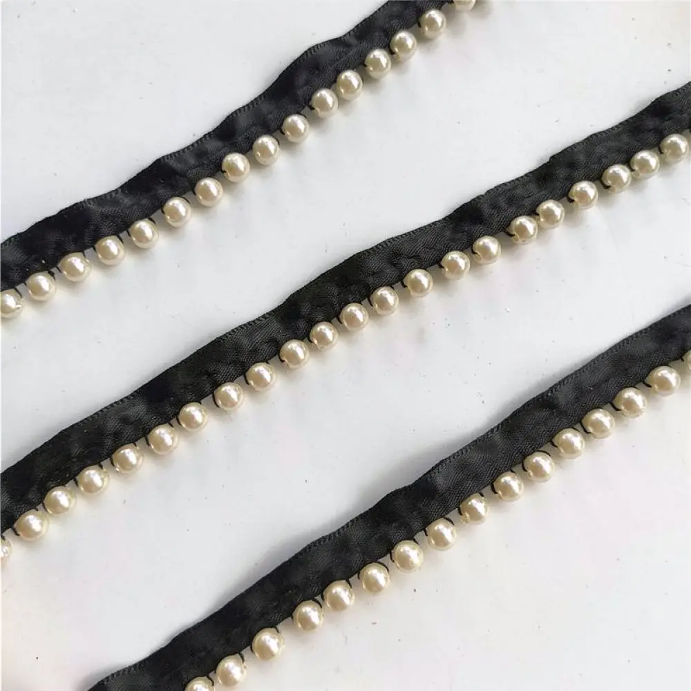 Decorative Pearl Bead Trim For Sewing Garment DIY Handmade Clothing Decoration Fabric Lace Ribbon Crafting Apparel Supplies