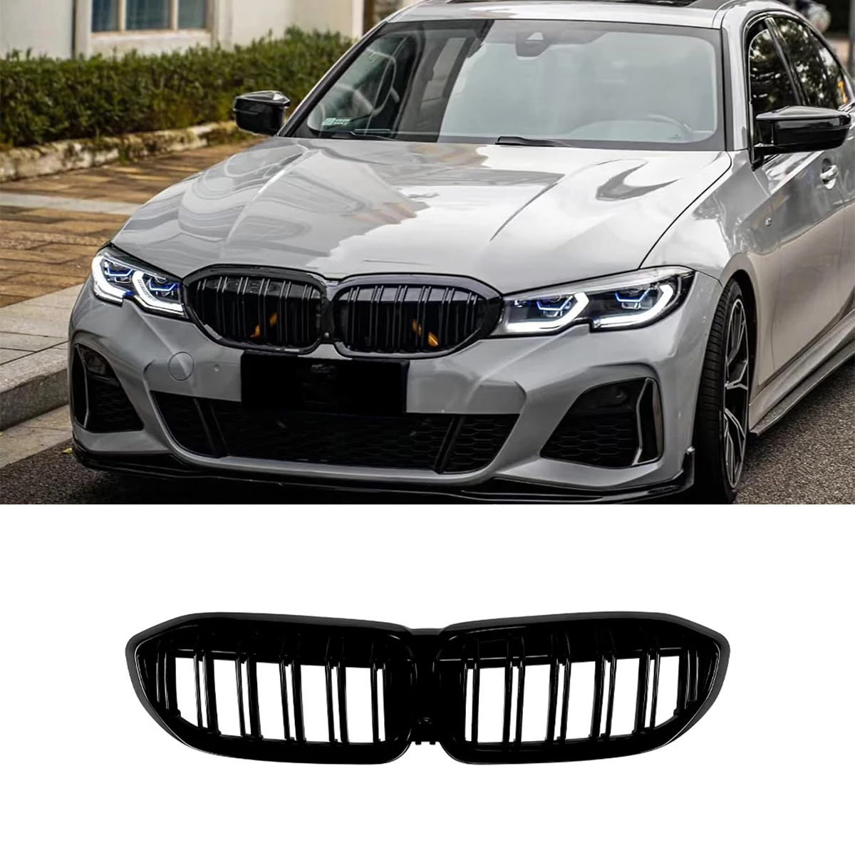 

Решетка радиатора (ноздри) для BMW G20 G21 3-й серии 2019-2022, двойная, спортивная, для переднего бампера