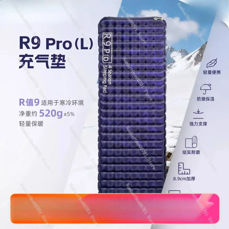 R9 Pro Insulated Sleeping Pad, High R-Value Thermal Camping Mat, Portable Waterproof Air Mattress for Tent Camping Backpacking