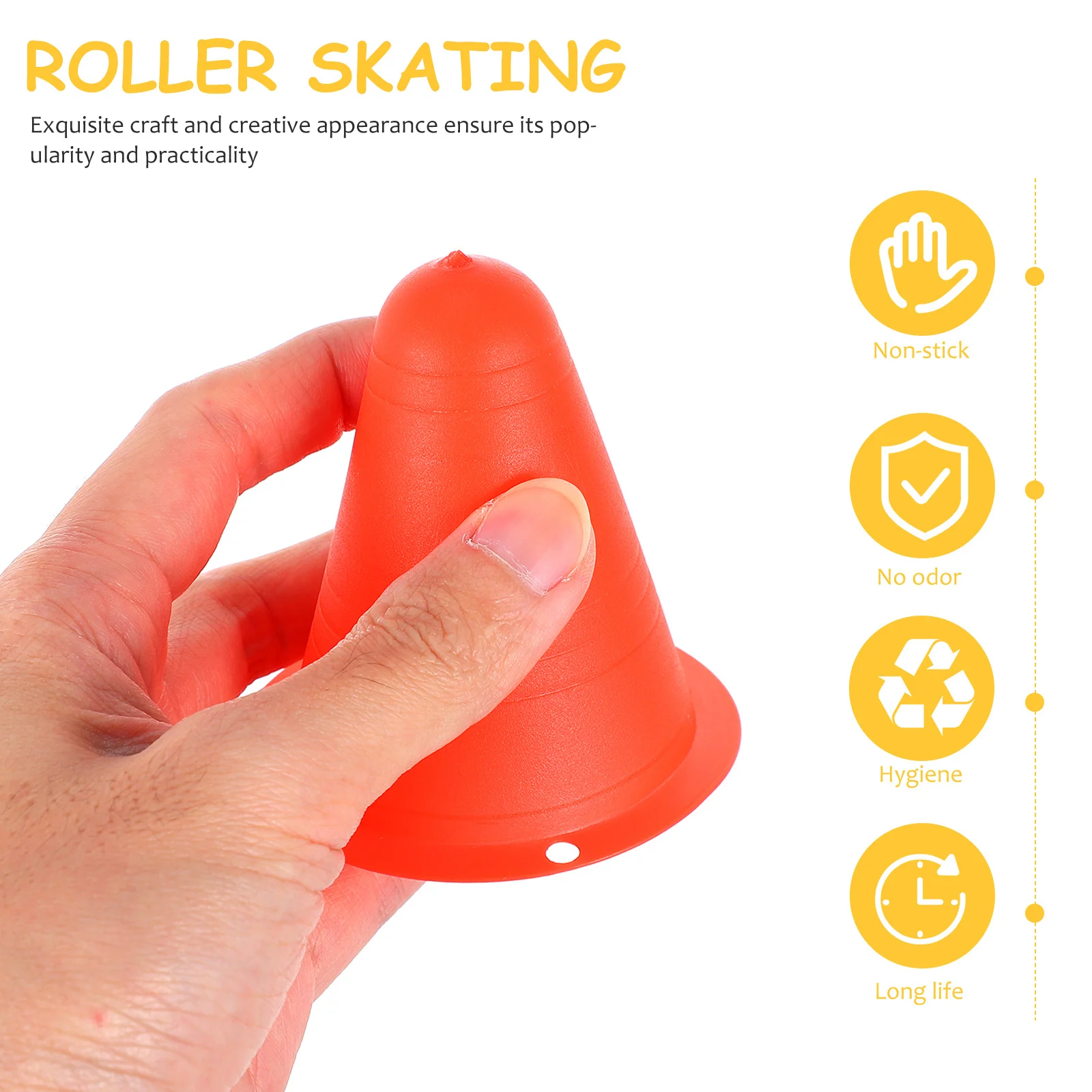 

25pcs Colorful Roller-Skating Marker Cones Flat Bottom Windproof Training Props For Kids Practice Outdoor Team Sports