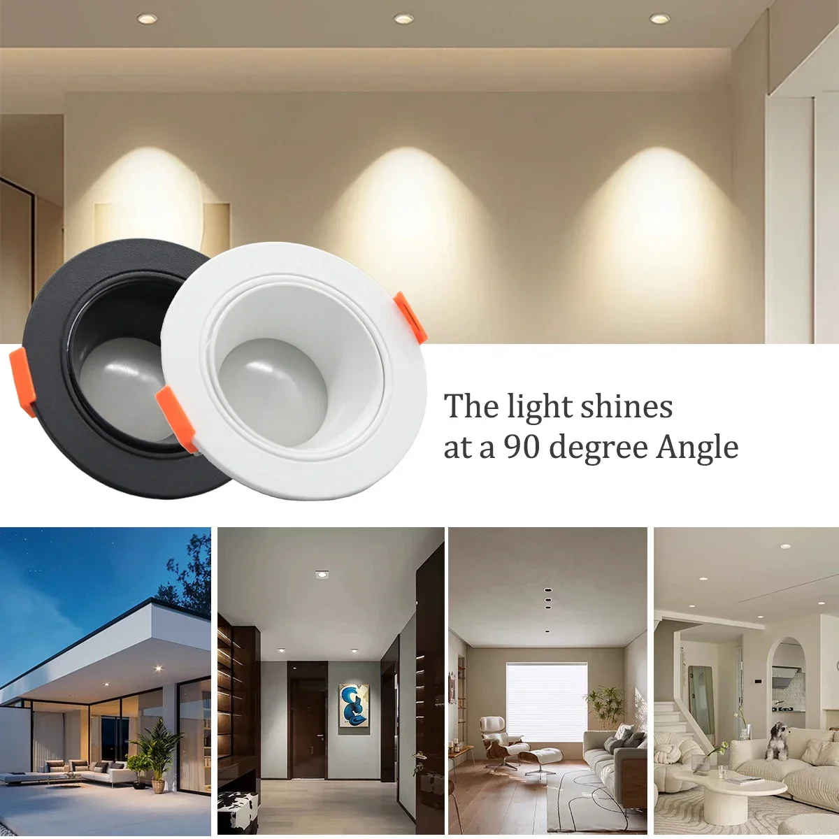 Imagem -06 - Ângulo Ajustável Led Downlight Lâmpada do Teto Refletor Branco Iluminação Interior 5w 7w 9w ac 220v 120v Pcs