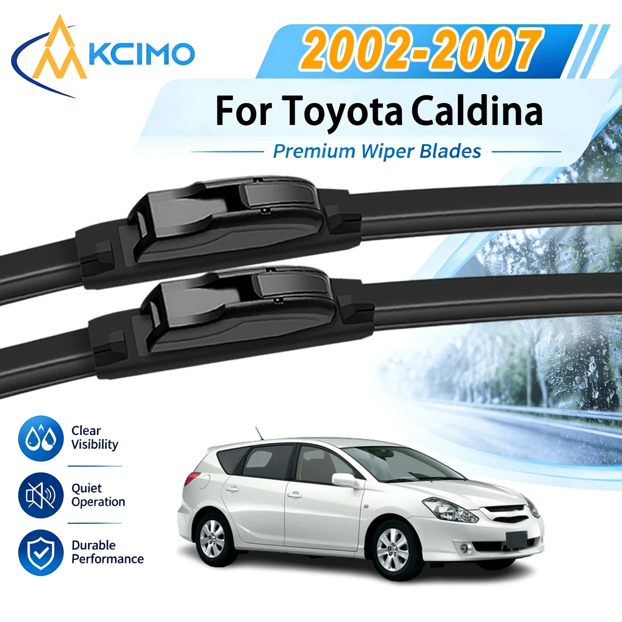 For Toyota Caldina T240 2002-2007 Auto Front Windshield Wipers High Steel Frame UV Resistant Silent Replacement Wiper Blades
