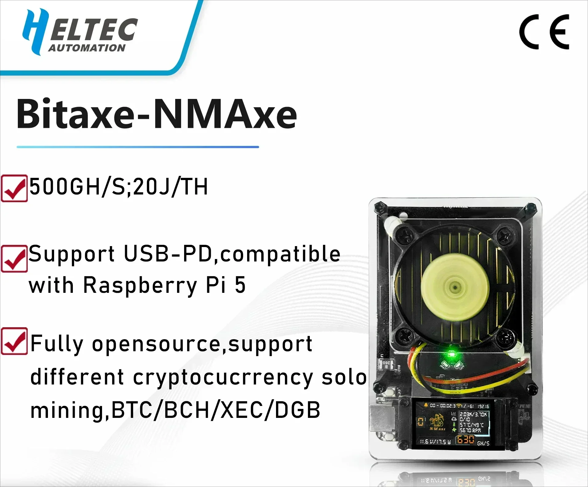 Bitaxe NMAxe Bitcoins Miner Official Ultra BM1366 ASIC Solo Lottery Miner ESP32-S3R8 Fully Open-source Home Use with Display