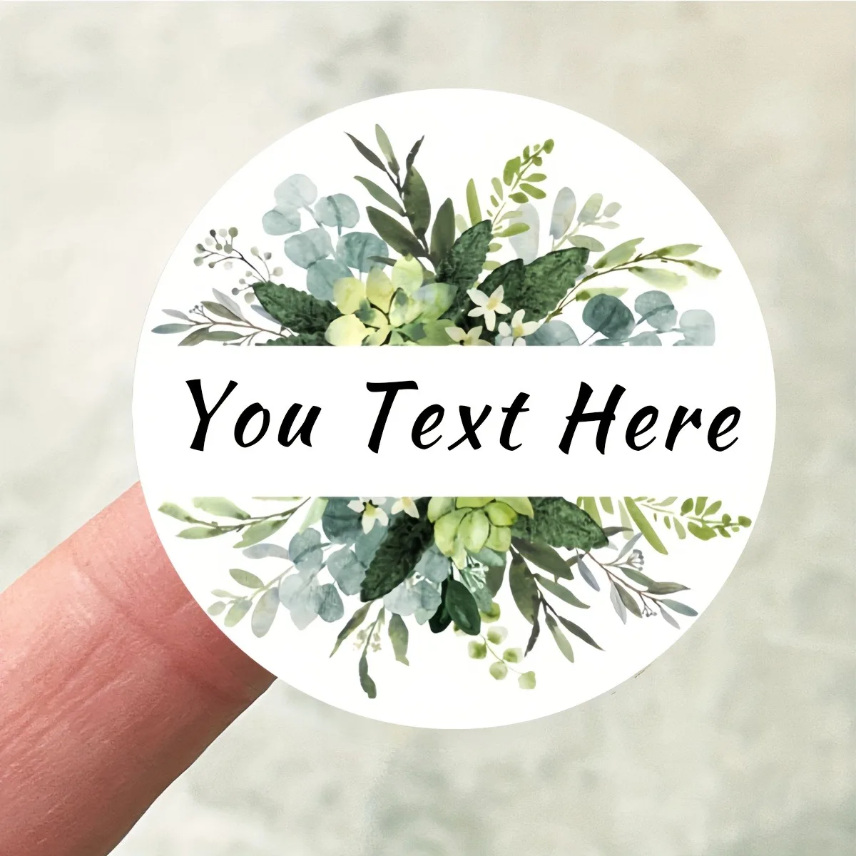 

100pcs Personalized Round White-Yellow Floral Custom Thank You Stickers Gift Labels For Bouquets Envelopes Wrapping Party Favors