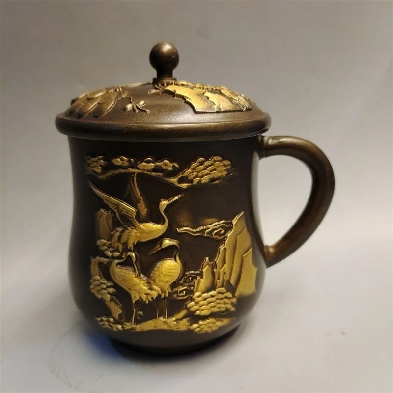 

Винтажный позолоченный антикварный предмет декора, чайник в форме звезды, латунная чайная чашка, украшение для дома и гостиной.