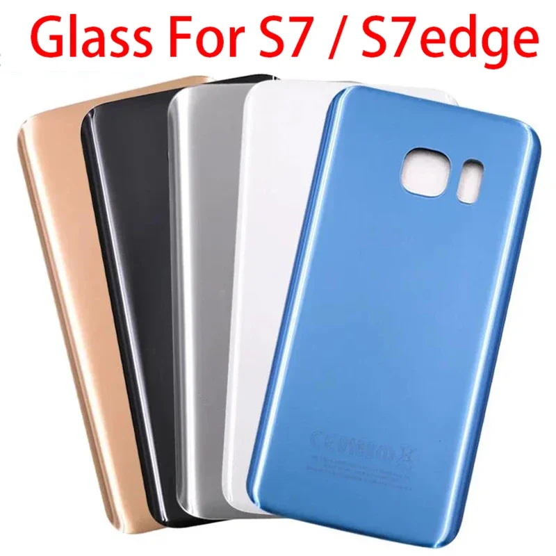 Glass battery cover for Samsung Galaxy S7 G930 g930f edge g935f back housing case rear lid panel adhesive replacement