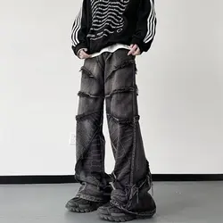 Streetwear Baggy Jeans Y2K Hip Hop Retro Baggy Jeans Men Jeans Wide Leg Oversize Denim pants Denim Trousers Cargo Jeans