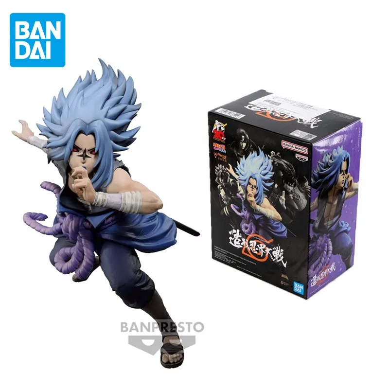 Bandai Original BFC NARUTO Anime Figure Uchiha Sasuke Modeling Ninja Wars Action Figure Toys for Boys Girls Kids Birthday Gifts