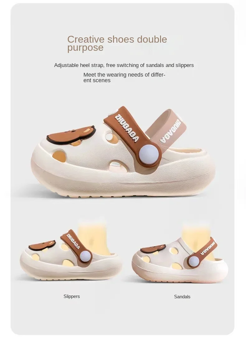 Cartoon Hause Hausschuhe Kinder Mode Nette Weiche Sohlen Nicht-slip Sandalen Sommer Neue Design Schuhe Baby Unisex PVC Runde kopf Hausschuhe – Detail 9