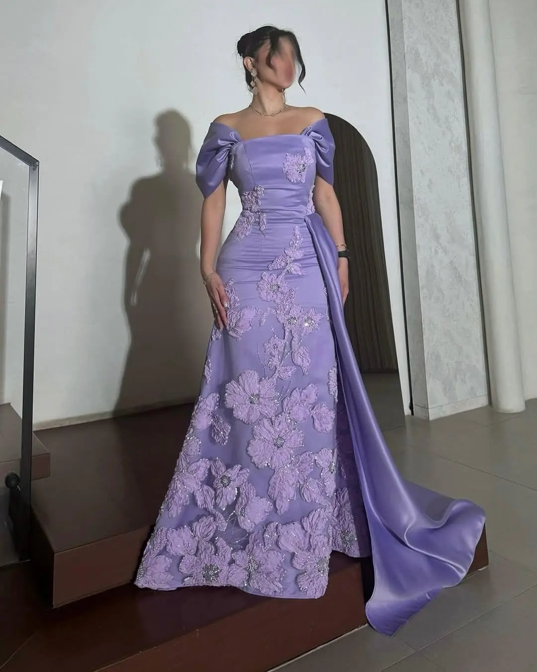 맞춤형 이브닝 드레스 클래식 새틴 Strapless 오프 숄더 민소매 댄스 파티 드레스 인어 패널 기차 진주 파티 드레스