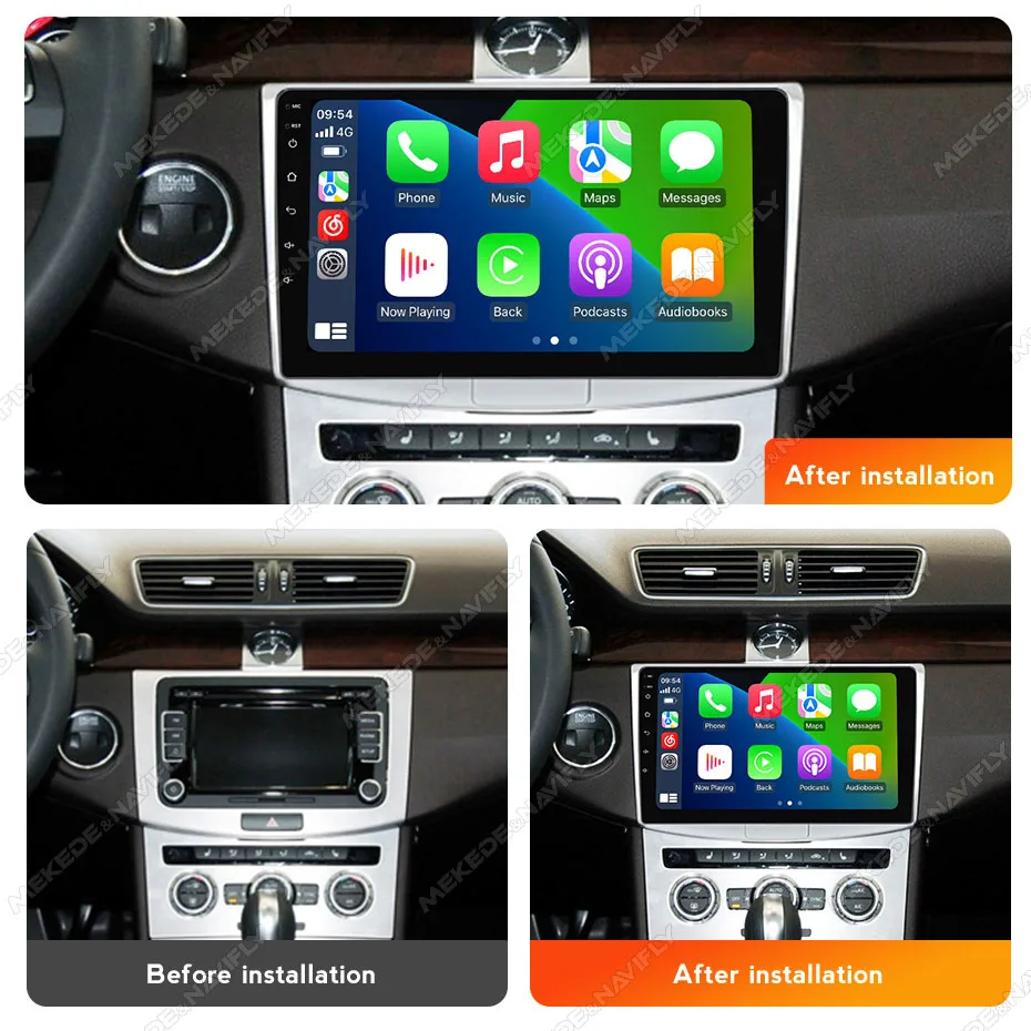 Android 14 Carplay For Volkswagen VW Passat B6 B7 2011-2015 Navi WIFI BT FM Radio Android Auto Car Radio Multimedia 10Inch