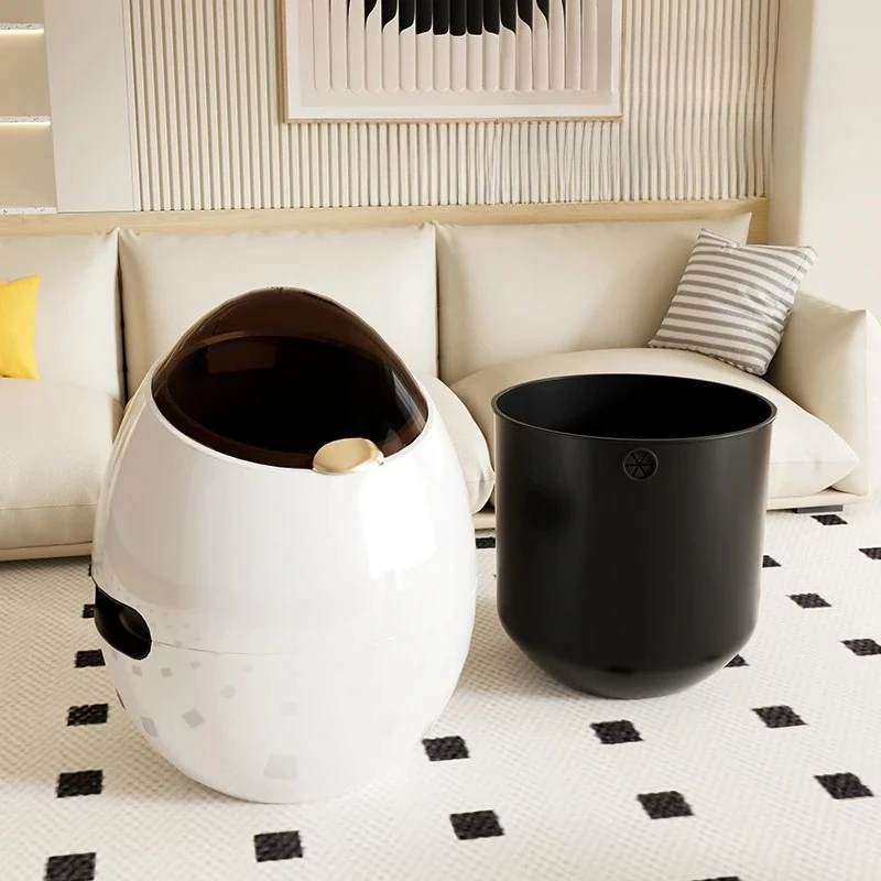 light luxury egg shaped creative sanitary bucket Trash can household living room bathroom toilet with lid bedroom paper basket