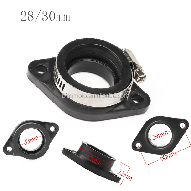 Tubo de entrada do adaptador do carburador da motocicleta, Carb Pit Dirt Bike, PWK 21mm, 24mm, 26mm, 28mm, 30mm, 32mm, 34mm, TM28 mm, 32mm, 34
