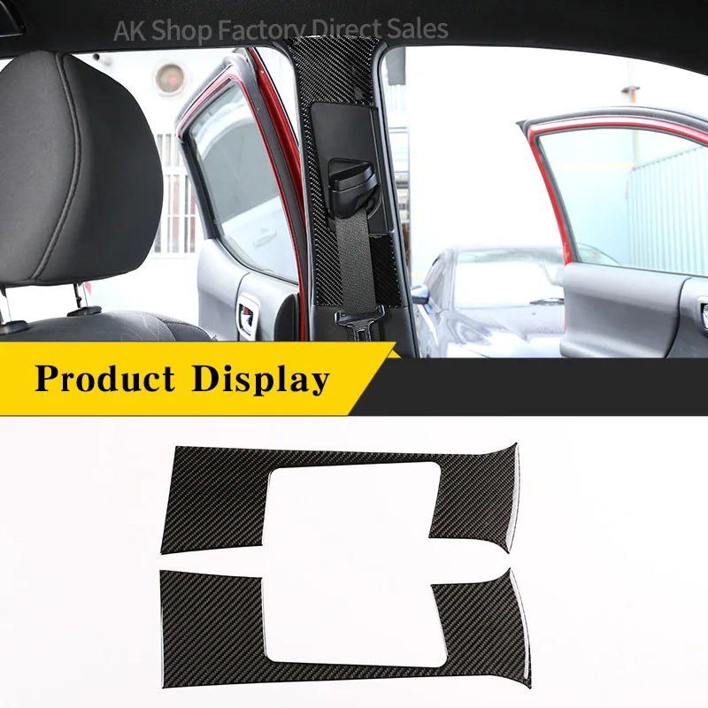 

For Toyota Tacoma 2016-2020 Real Carbon Fiber Car Seat Belt Decoration Panel Sticker Car Interior Accessories