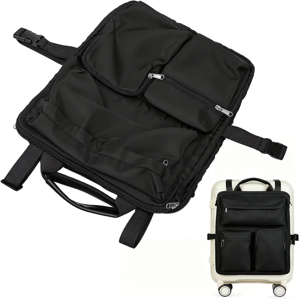 Adjustable Harness Straps Over Luggage Organizer Nylon Multiple Pockets Laptop Sleeve Bag Portable Travel Accessories Case
