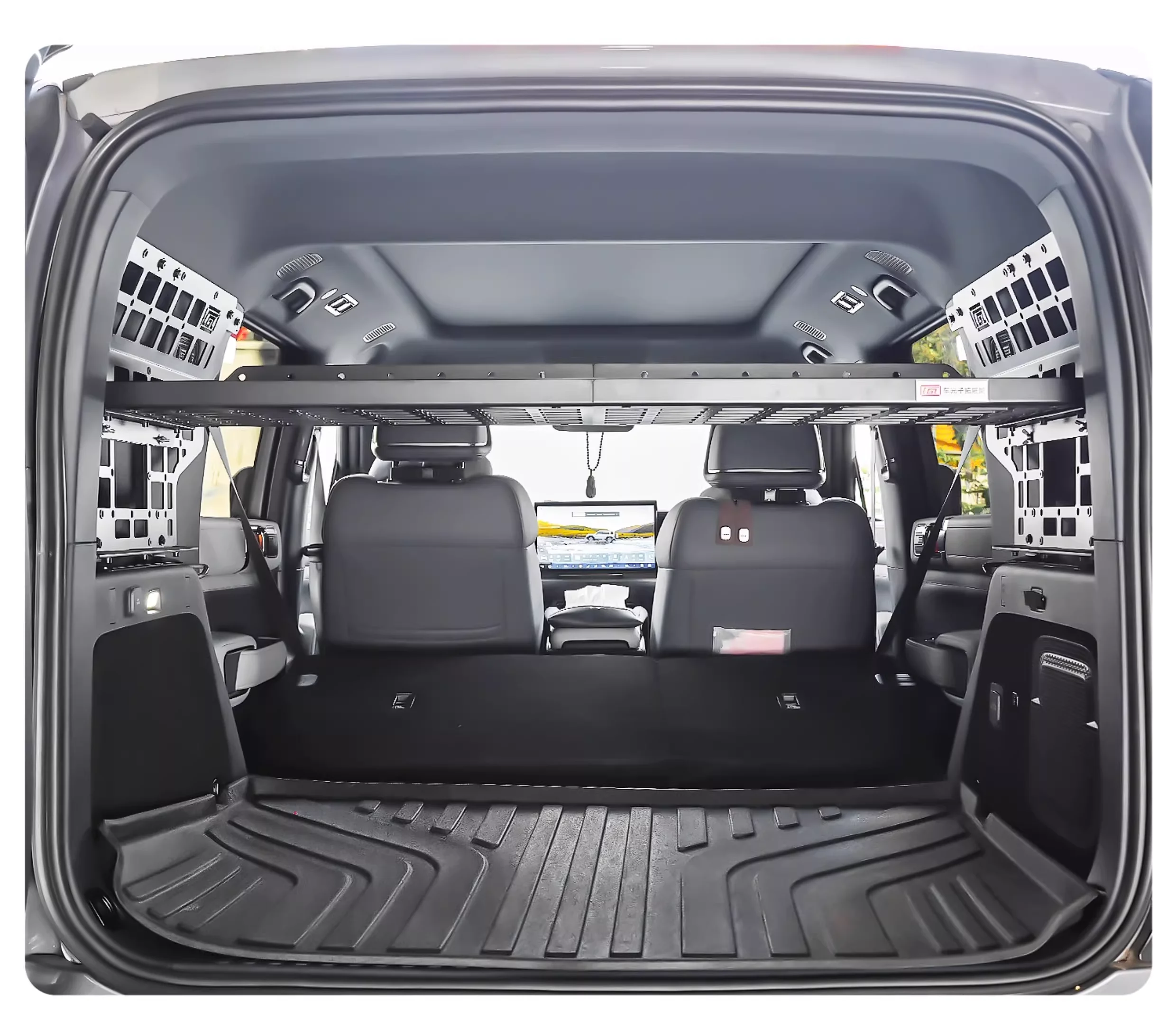 CGZ Molle Panel Fit For BYD FangChengBao 5 Leopard 5  Denza B5 2024 2025 Rear Trunk Shelf Storage Cargo Organizers Racks