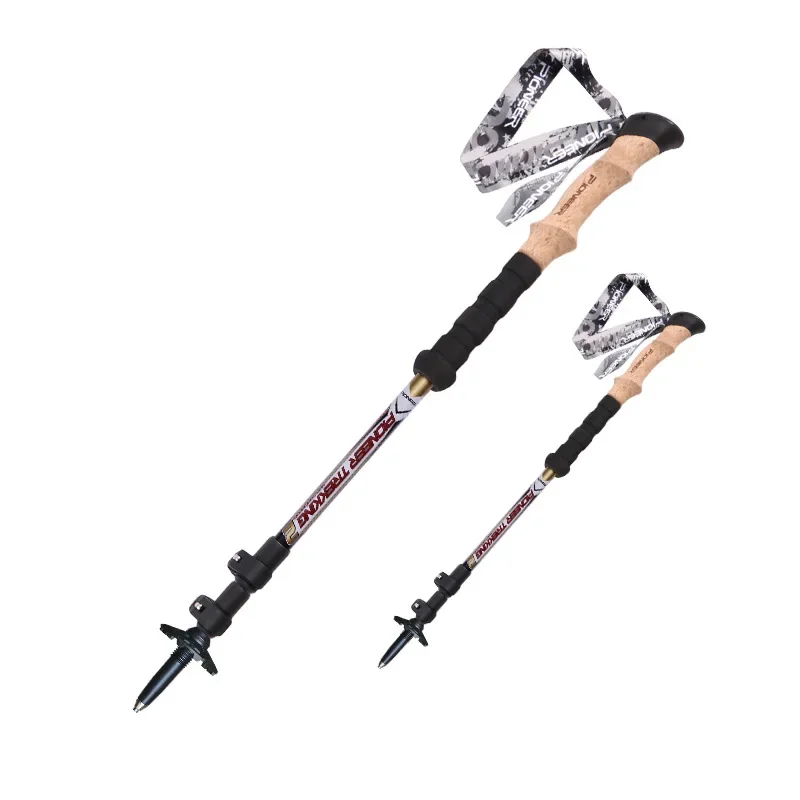 Pioneer Nordic Walking Trekking Pole Hiking Sticks Adjustable Alpenstock Anti-shock Outdoor Sports Men Women Mountains Camping