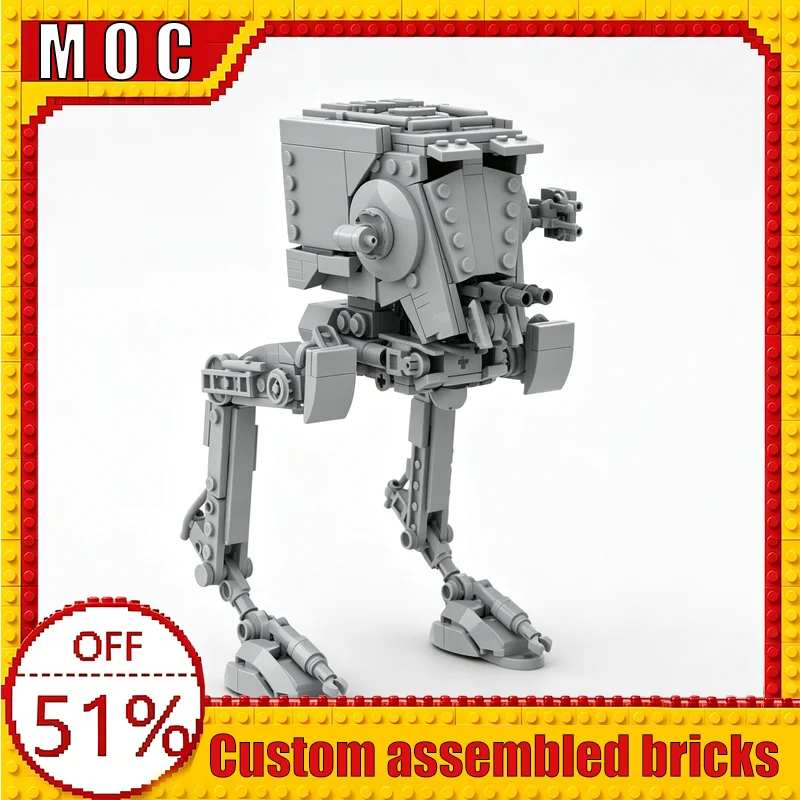 

495 Parts Forest Scout Walker Sci-Fi Robot Vehicle Space Battle MOC Building Blocks Model DIY Assembly Educational Learning Gift