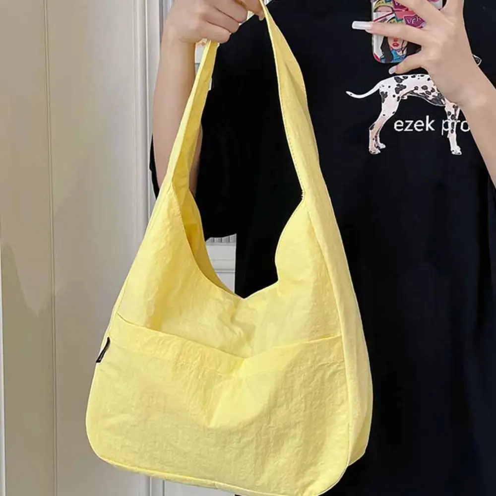 

Casual Candy Color Nylon Shoulder Bag Quick-dry Large Capacity Sport Tote Bag Korean Style Solid Color Mobile Phone Pack Unisex