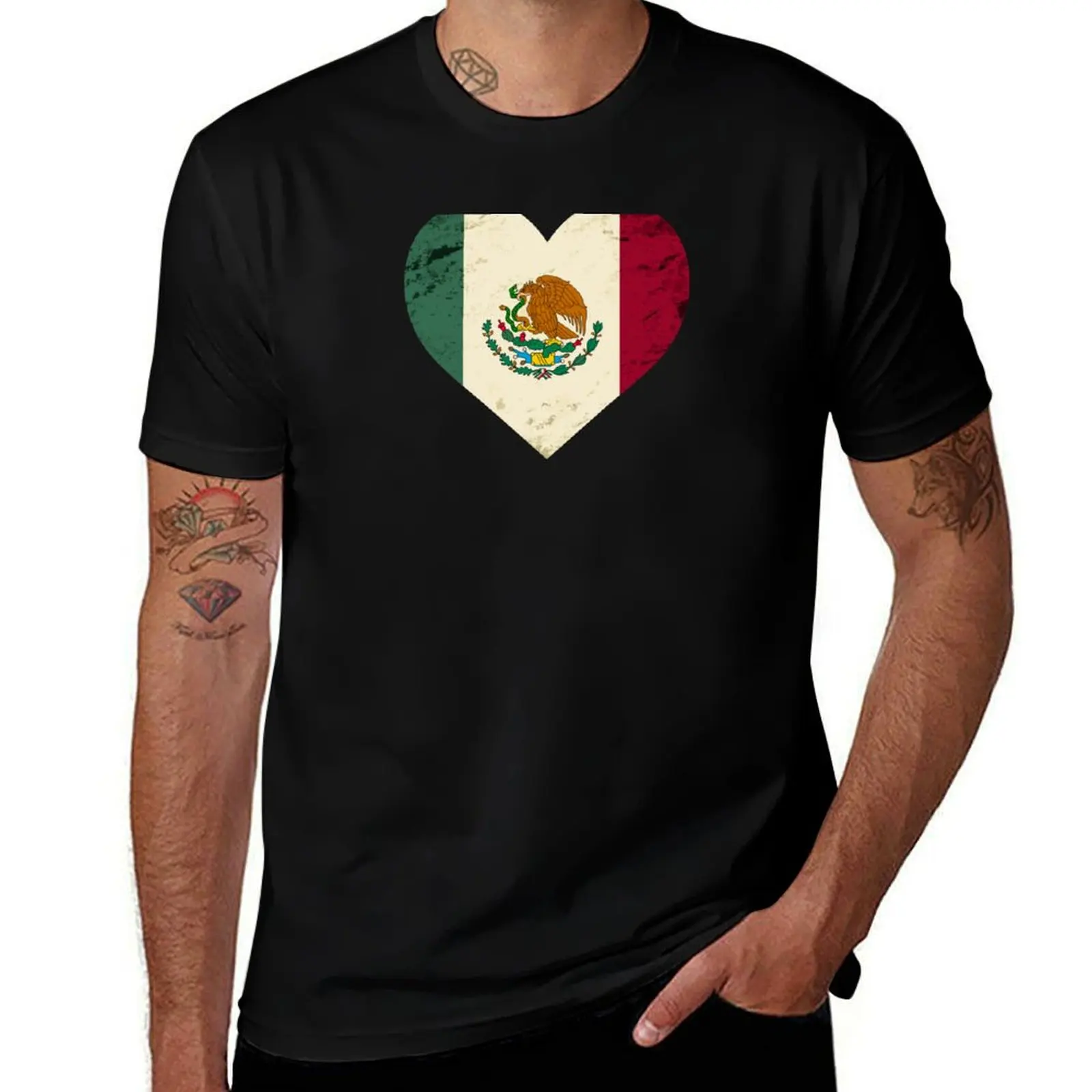

Mexican Grudge Flag T-Shirt Big and Tall Solid Color T-Shirt