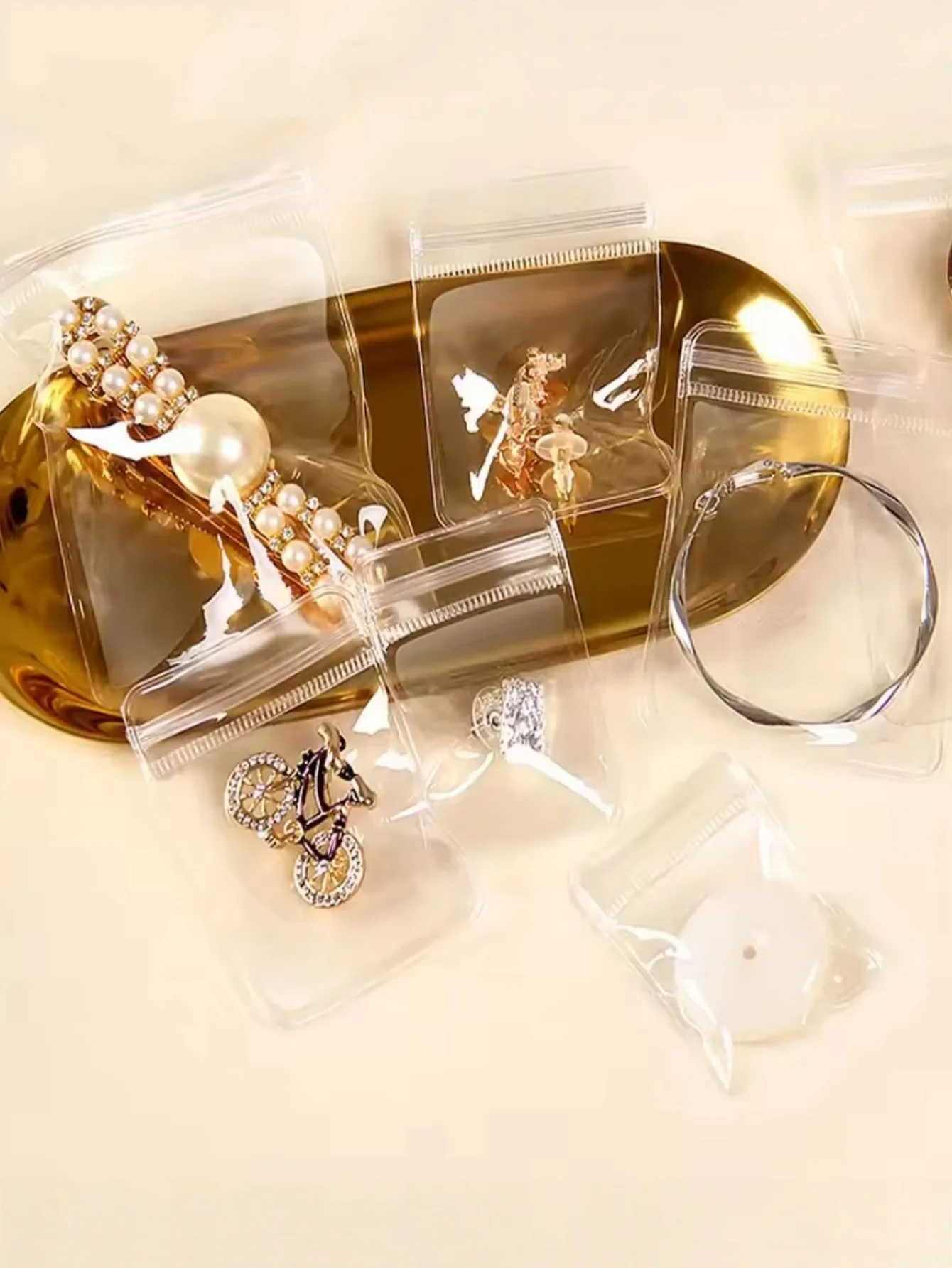 30-200PCS ป้องกันการเกิดออกซิเดชันเครื่องประดับกระเป๋าใสเครื่องประดับซิปกระเป๋าเครื่องประดับขนาดเล็กแหวนต่างหูถุงเก็บ