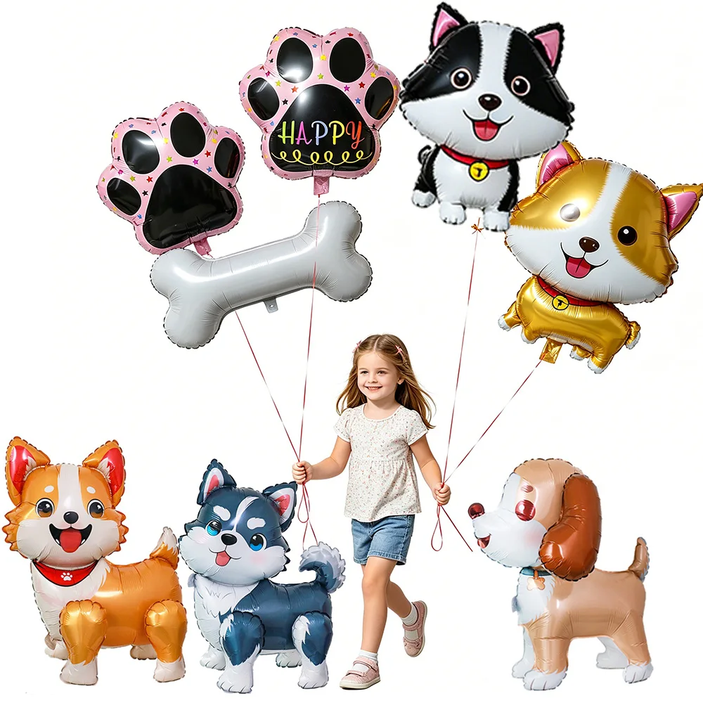 Tier Hund Luftballons Hund Geburtstag Luftballons Haustier Hund Luftballons Niedlichen Welpen Folienballon für Kinder Geschenk Hundethema Geburtstag Party Dekor – Detail 1
