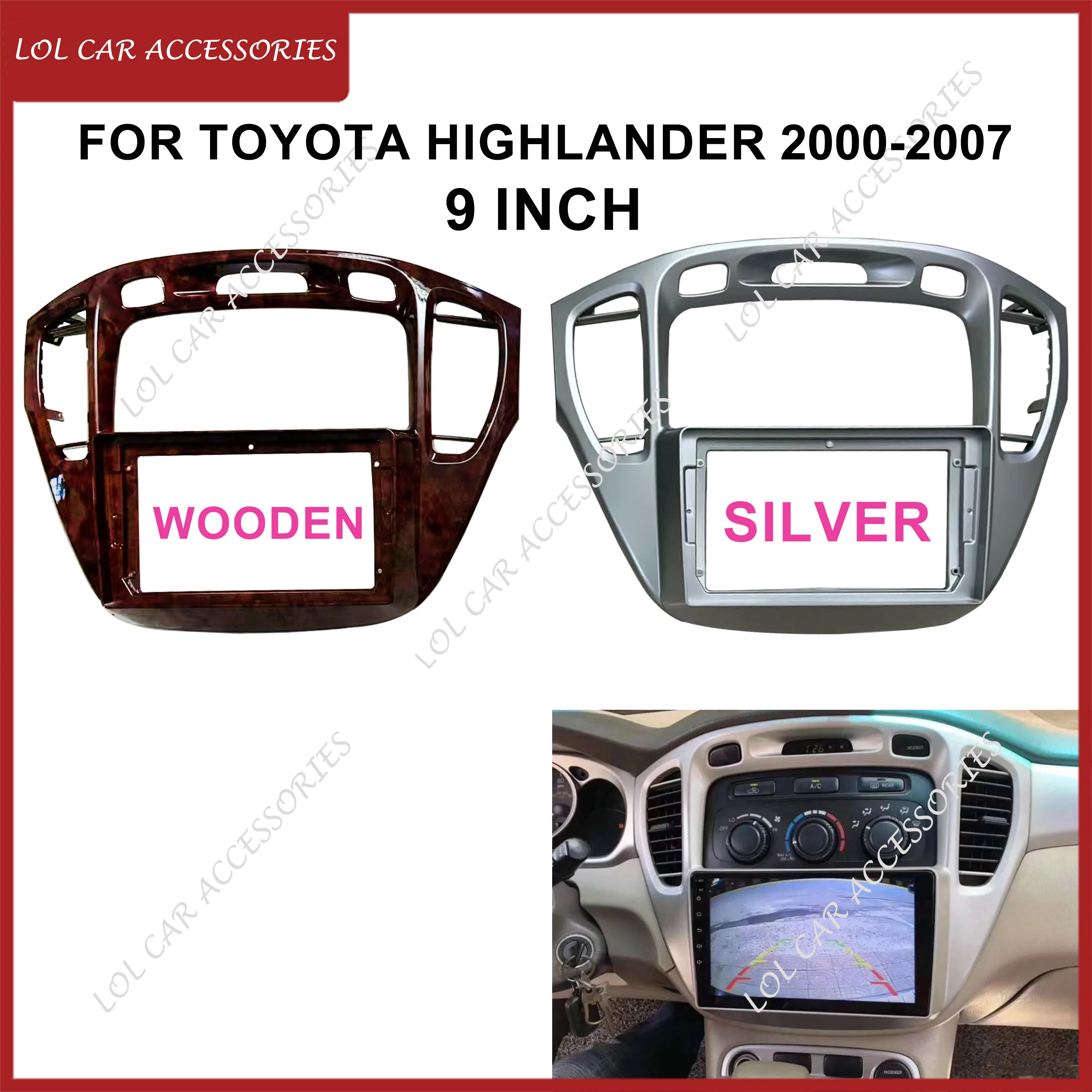 

9-дюймовый для Toyota Highlander 2000-2007 автомобильный радиоприемник стерео Android MP5 плеер WIFI GPS Fascia 2DIN головное устройство панель приборной панели рамка
