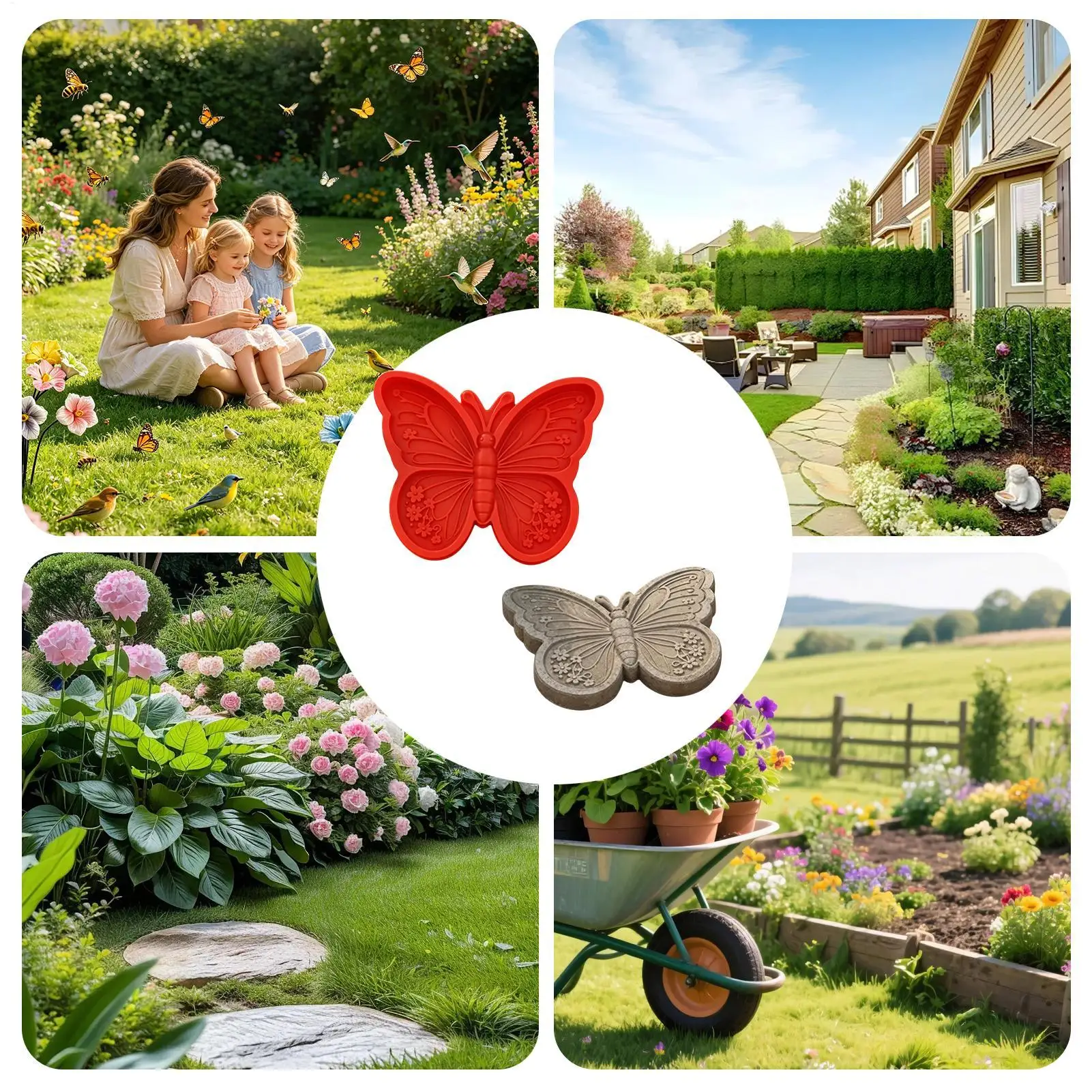 Sonnenblumen-Trittsteinform DIY Silikonform für Blumenförmige Zement- und Betonformen Gartenwege Landschaftsgestaltung Dekoration – Detail 9