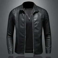 Men PU Leather Jacket Motorcycle Streetwear Baseball Outdoor Bomber Casual coat Men Autumn Motorcycle Windbreaker Male Outwear