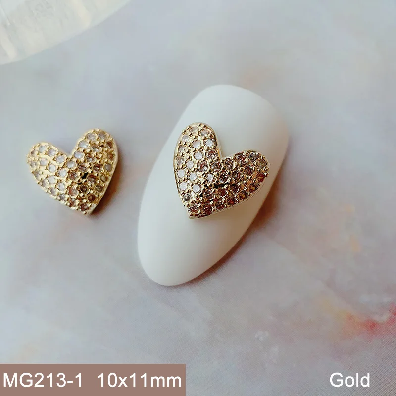 10pcs MG213 Valentine's Day Love Heart Zircon Nail Art Crystals Jewelry Rhinestone Nails Accessories Supplies Decorations Charms