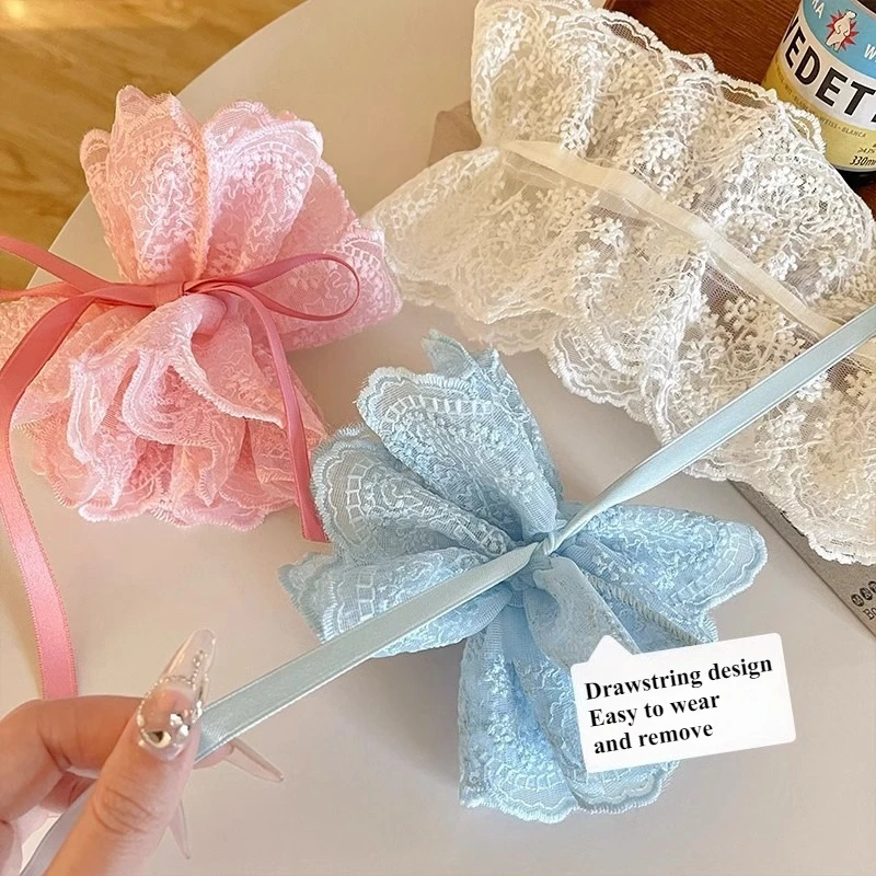 حلقة شعر برباط من الدانتيل للنساء مقاس كبير، إكسسوارات شعر حلوة متعددة الاستخدامات