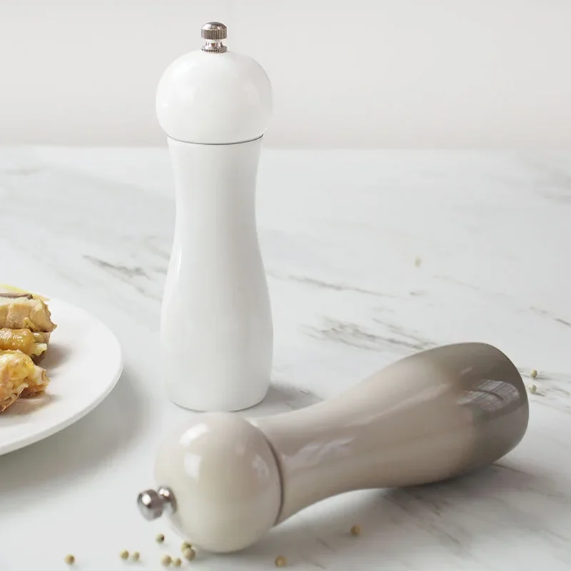 6" Wooden Manual Pepper With Adjustable Coarseness Salt And Pepper Mill Herb Grinder Spice Mill Multifunction Cruet Kitchen Tool view 5