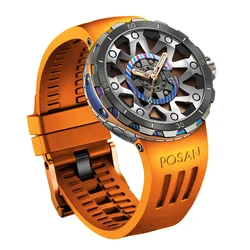 NEW Top Titanium Watch Men Automatic Luxury Timascus Sapphire Glass VITON Strap Unique Sports Watches Men's Reloj Wristwatch