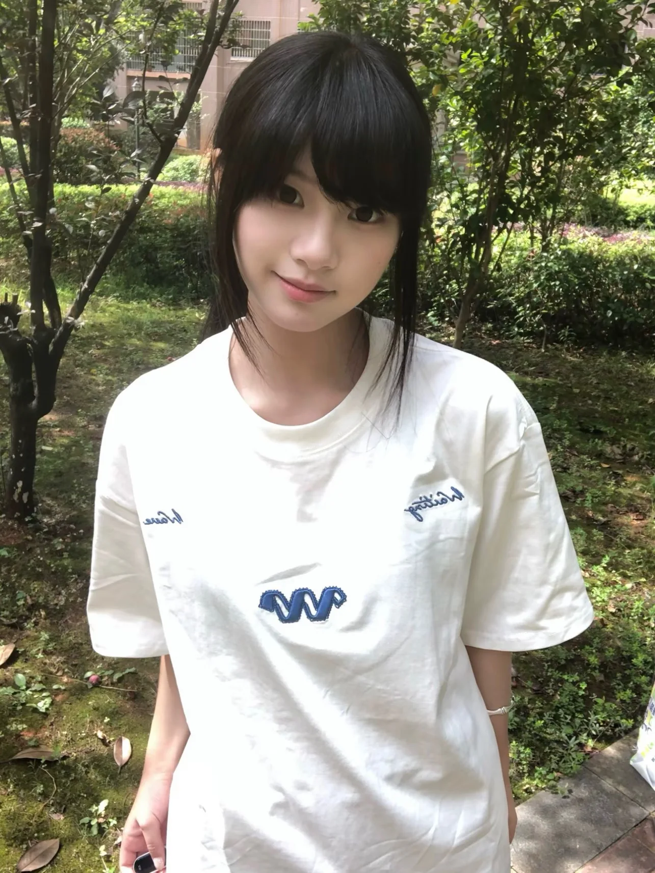 

American High Street Embroidered White Short Sleeve T-Shirt Women Summer Loose High End Cotton Pure Shoulder Couple Tops