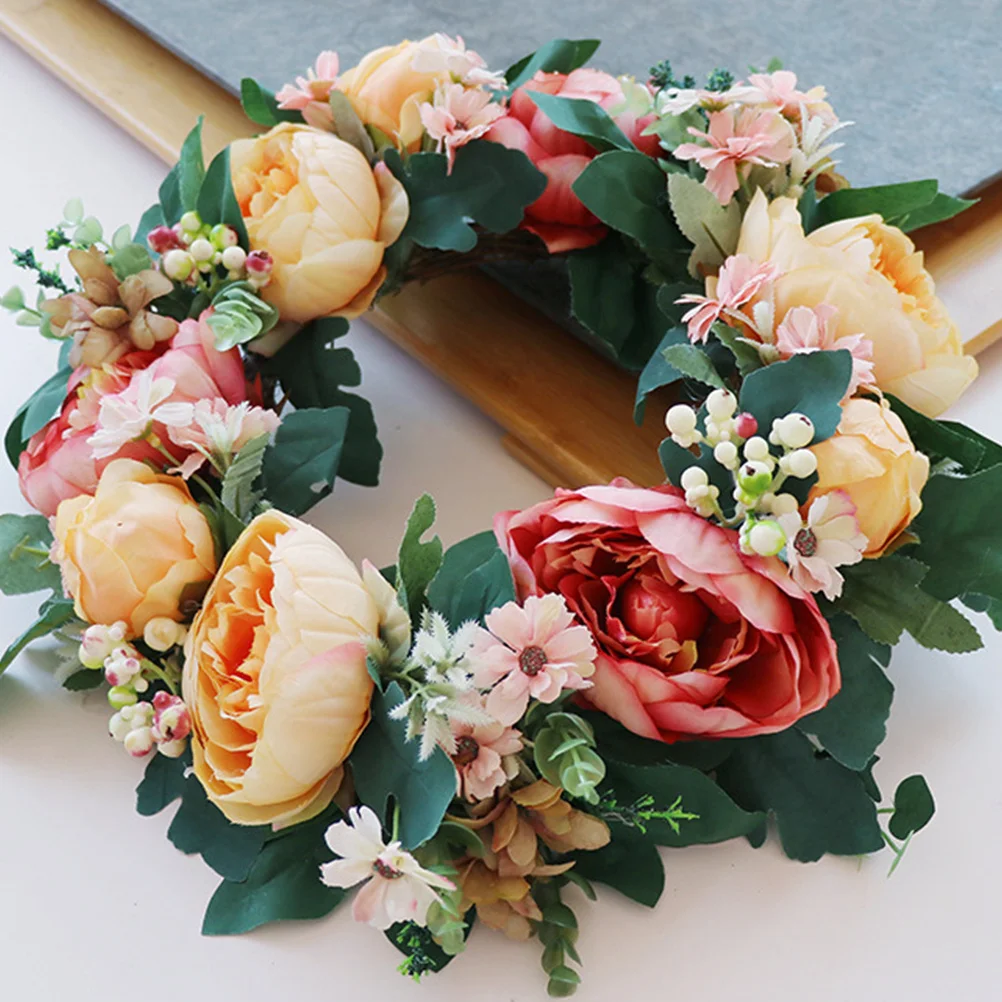 

Artificial Peony Wreath Eco Friendly Premium Material Wedding Party Home Decor Hanging Garland Garland Ornament Wall